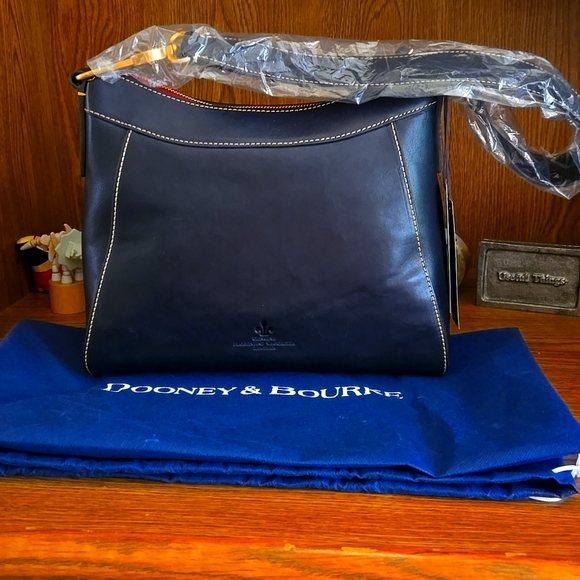 Dooney & Bourke Cassidy Hobo Navy Florentine leather NWT - Picture 2 of 15